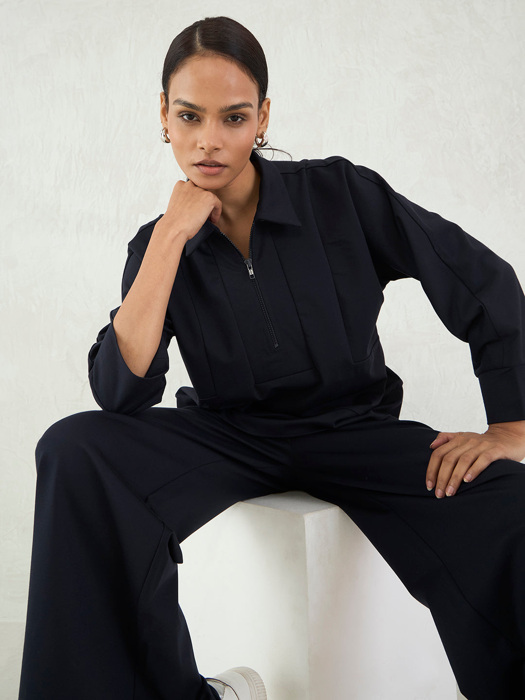 Navy Zip-Up Travel Co-Ord Set