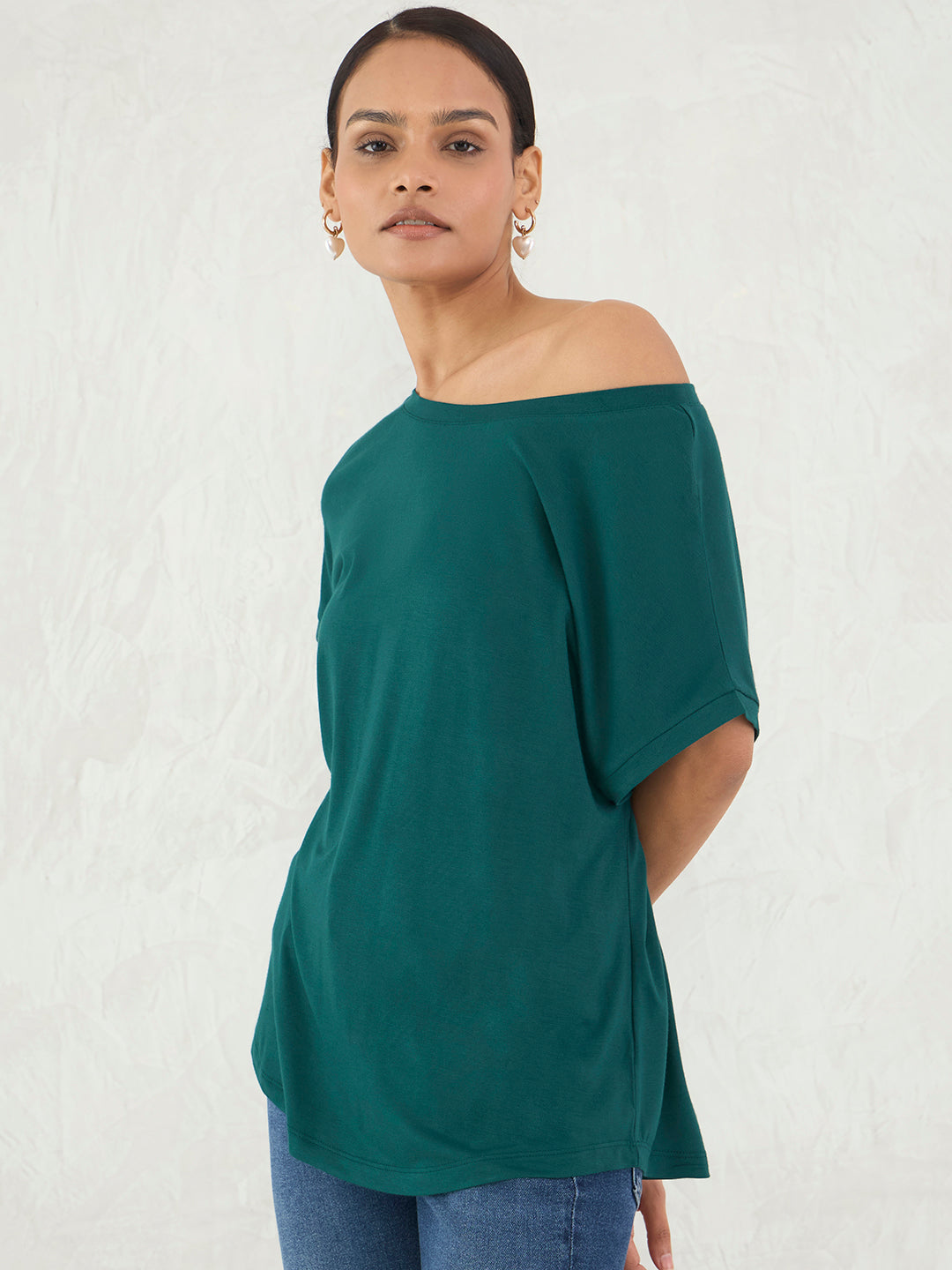 Bamboo Green Off Shoulder EasyTee
