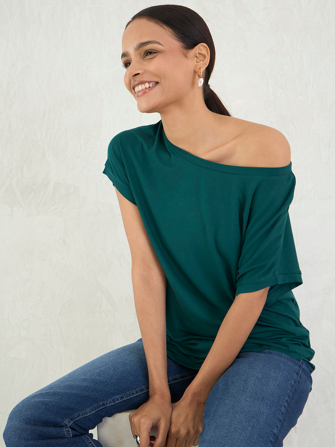 Bamboo Green Off Shoulder EasyTee