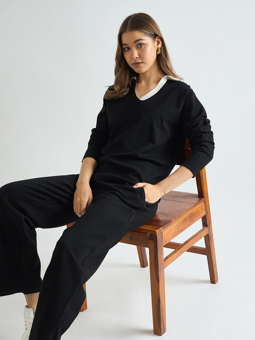 Black & White Colorblock Sweater Co-Ord