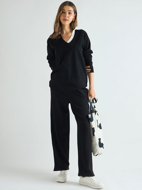 Black & White Colorblock Sweater Co-Ord