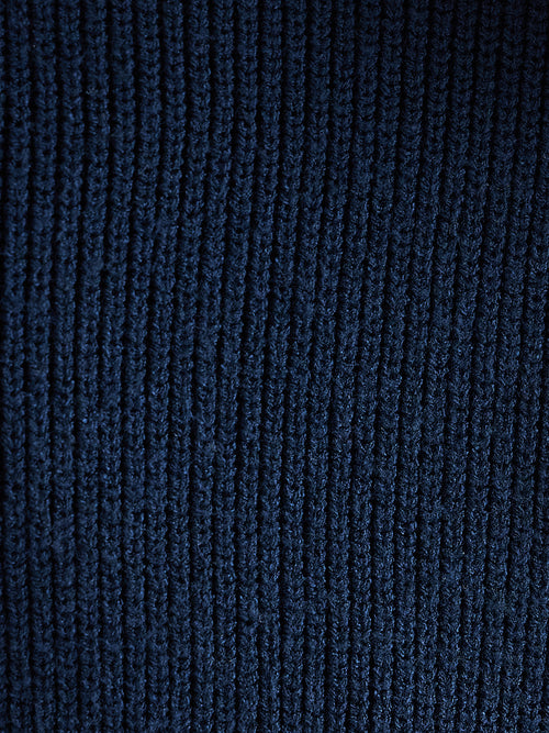 Navy High Neck Sweater Knee Length Dress