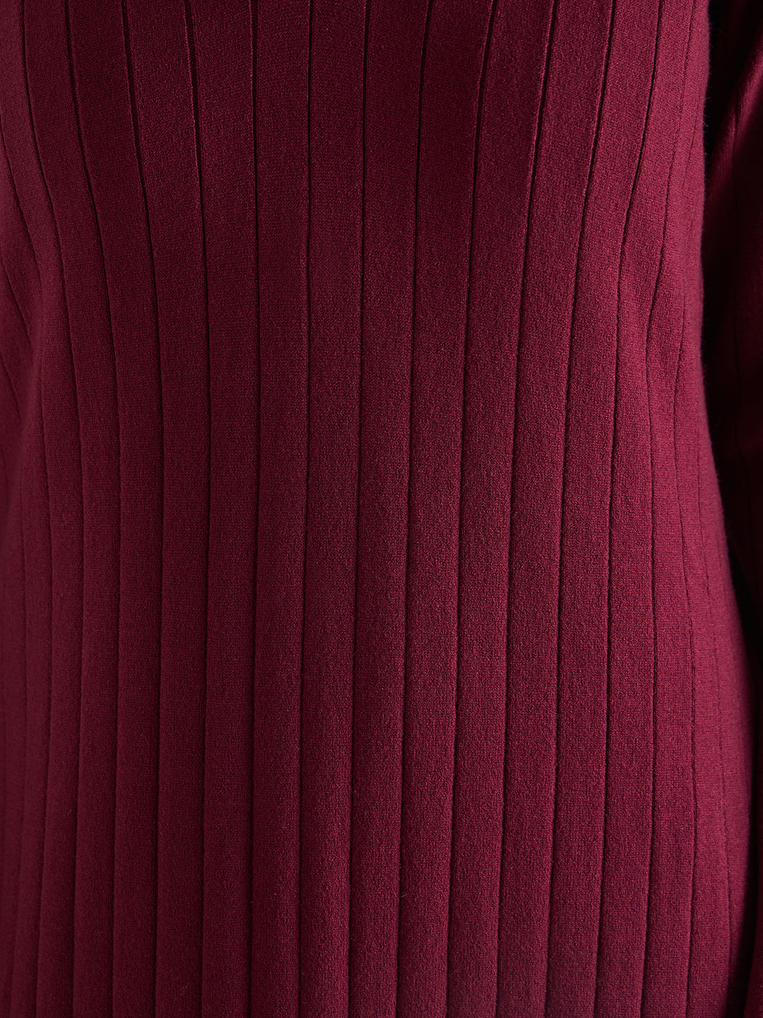 Wine Collared Sweater Maxi Dress
