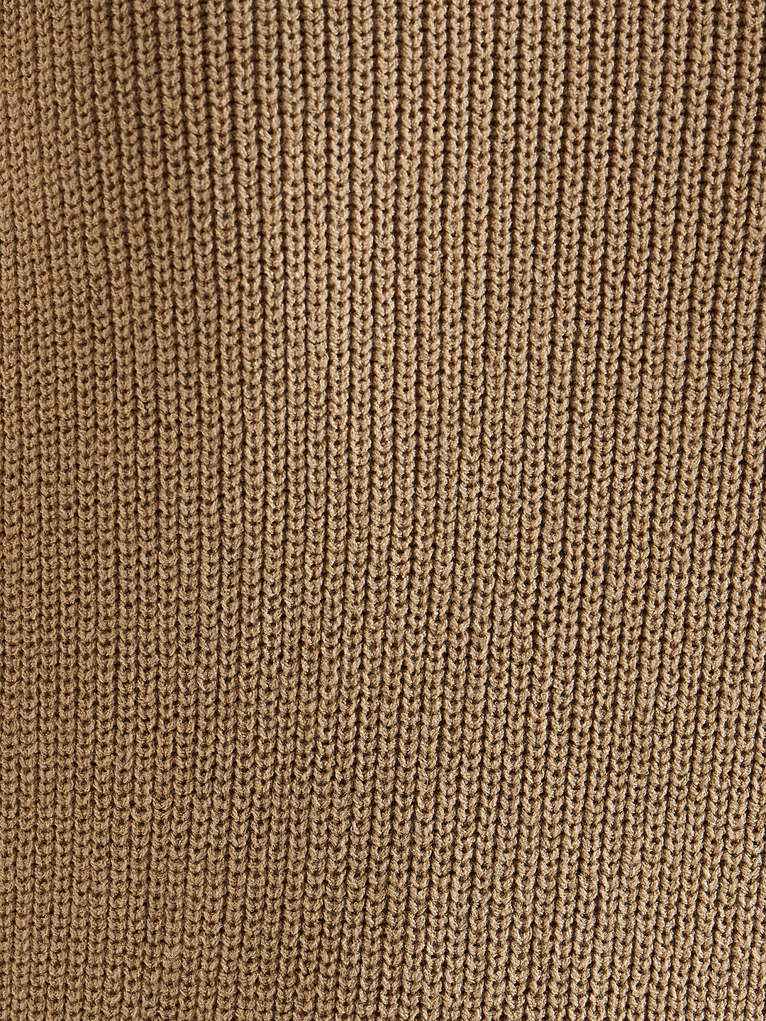 Beige High Neck Sweater Knee Length Dress