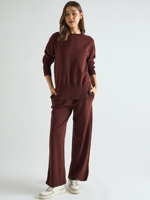 Coffee Brown Raglan Sleeve Sweater Co-Ord