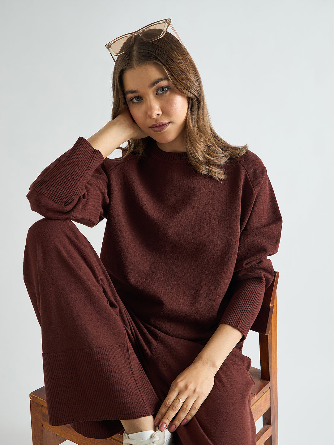 Coffee Brown Raglan Sleeve Sweater Co-Ord