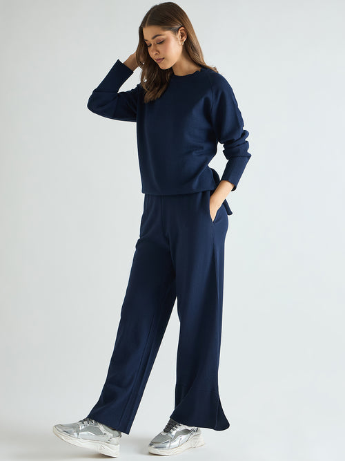 Navy Raglan Sleeve Sweater Co-Ord