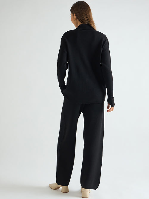 Black Turtle Neck Knitted Co-Ord
