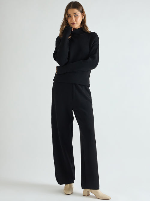 Black Turtle Neck Knitted Co-Ord