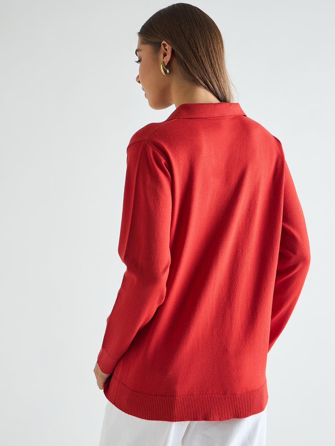 Orange Polo Neck Sweater