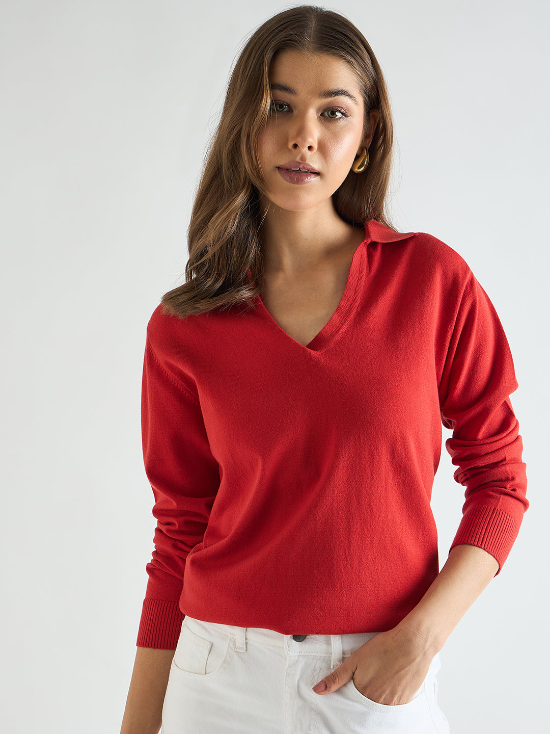 Orange Polo Neck Sweater