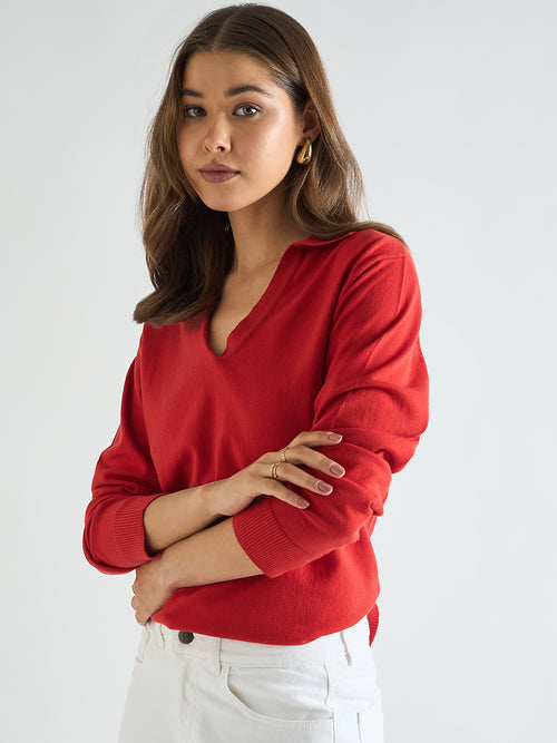 Orange Polo Neck Sweater