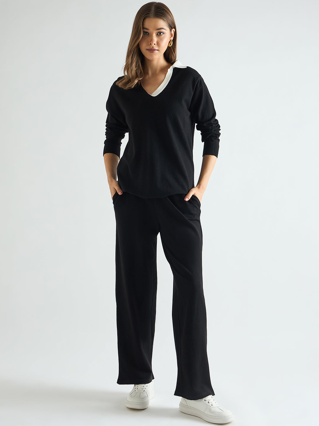 Black & White Colorblock Sweater Co-Ord