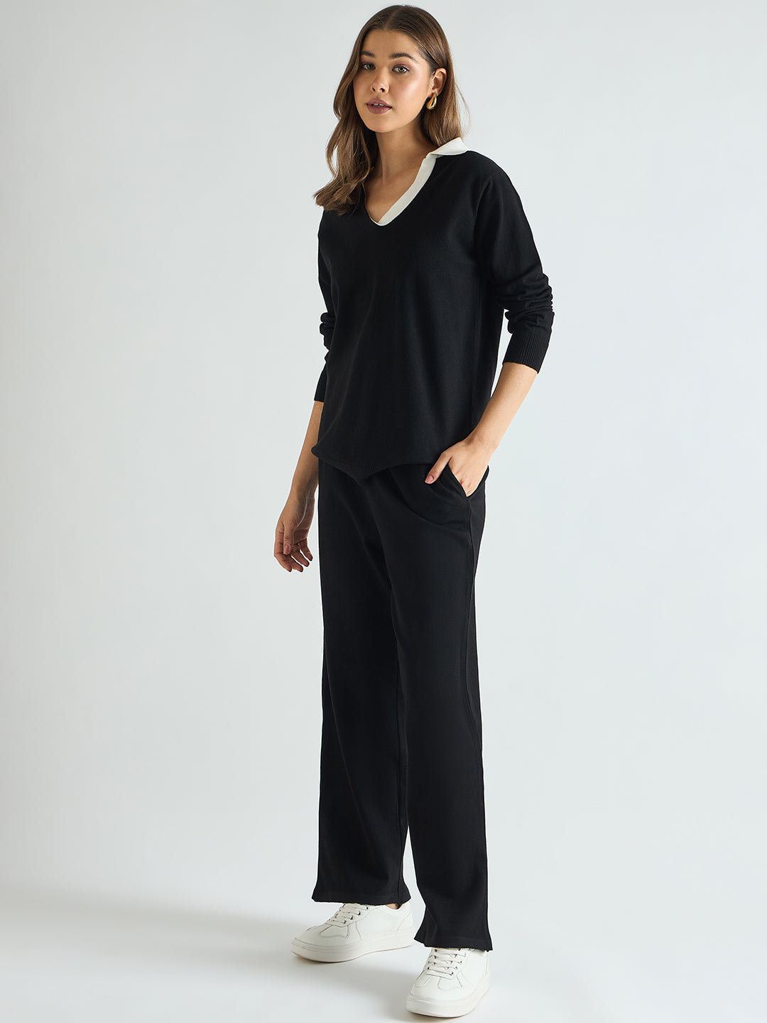 Black & White Colorblock Sweater Co-Ord