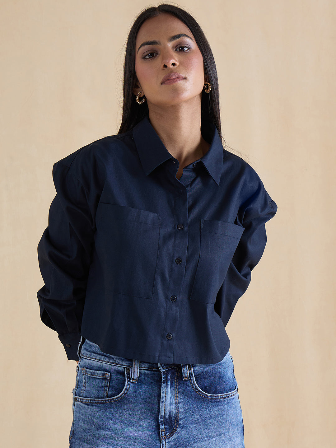 navy-cotton-dual-pocket-crop-shirt-ff-7510