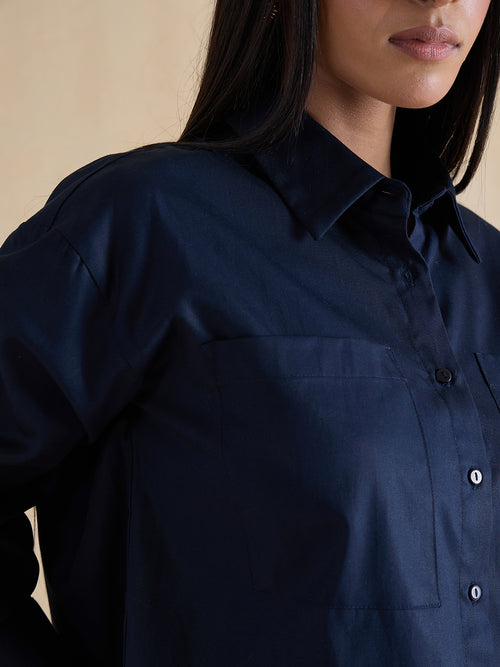 navy-cotton-dual-pocket-crop-shirt-ff-7510