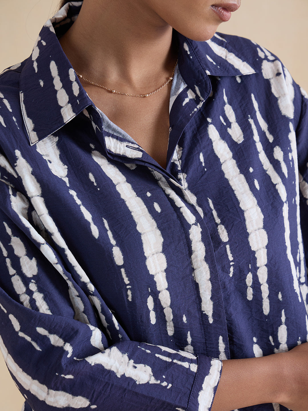 Navy Abstract Shirt Co-Ord