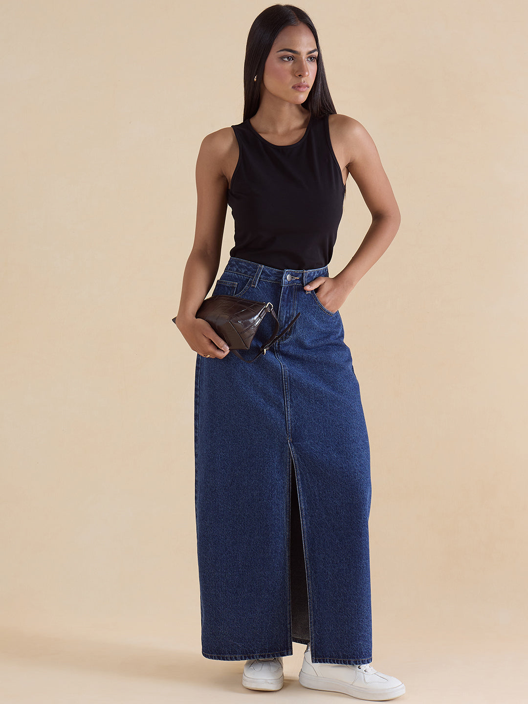 Black Knit Sleeveless Bodysuit