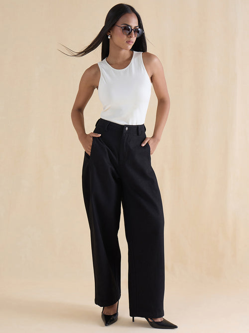 Off White Knit Sleeveless Bodysuit