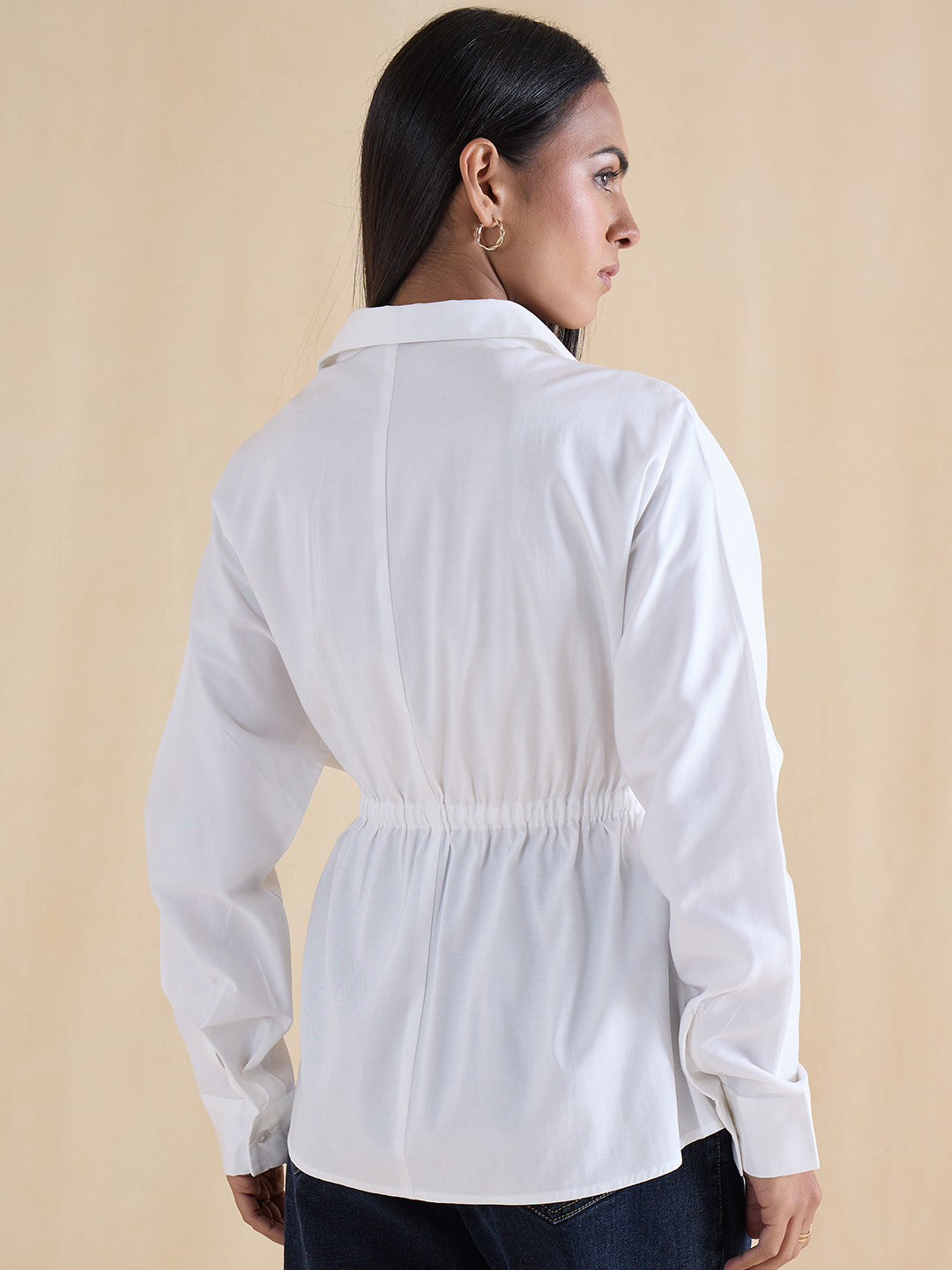 White Cotton Dual Pocket Shirt