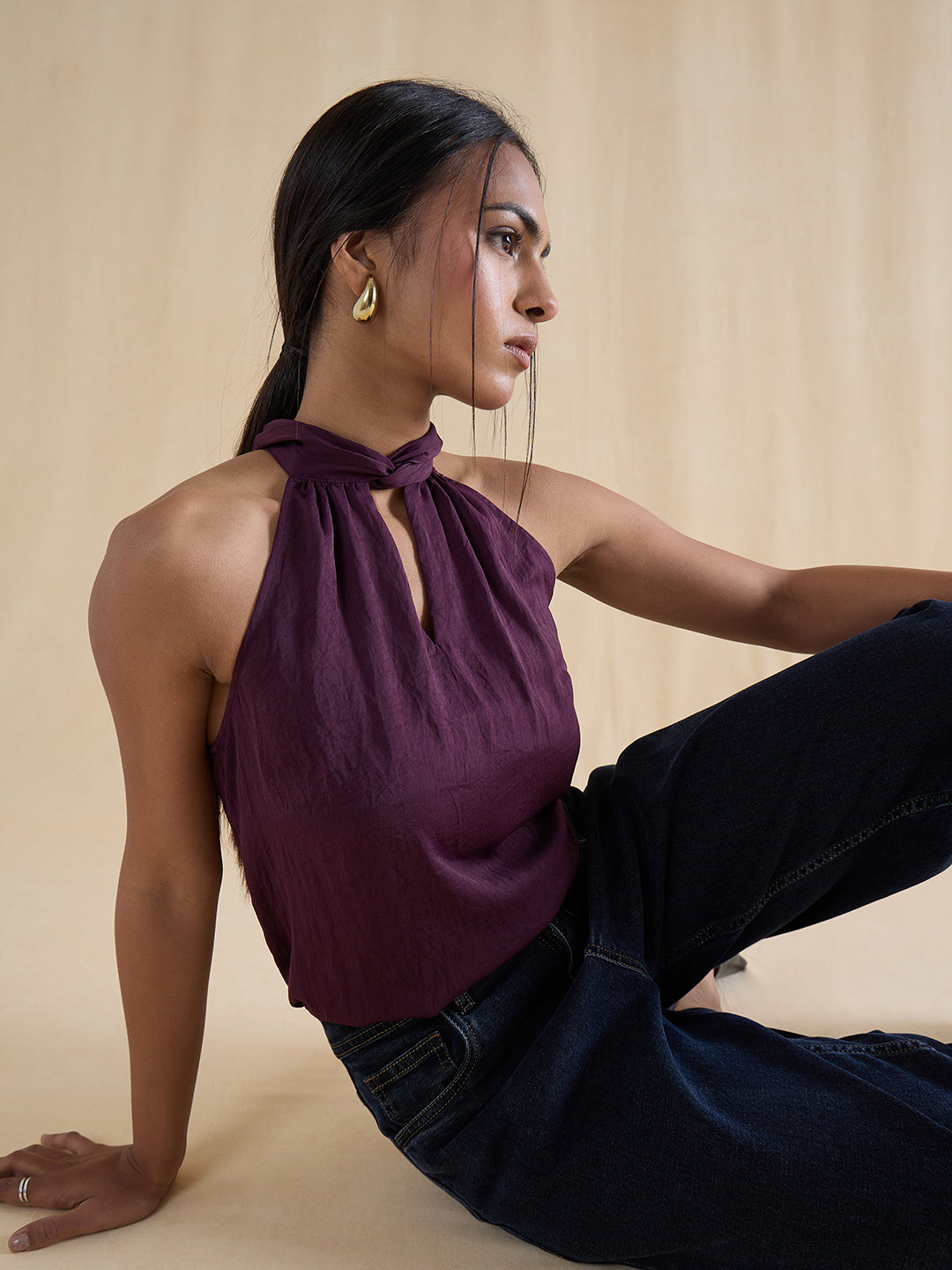 deep-purple-satin-twist-neck-halter-top-ff-5493c