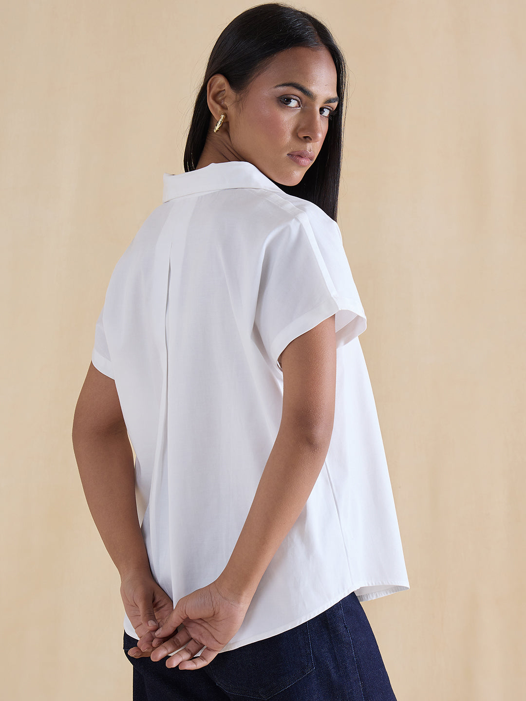 White Cotton Button Down Shirt