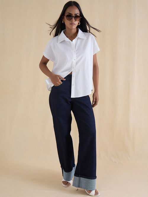 White Cotton Button Down Shirt