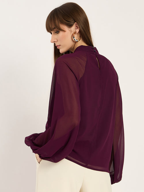 Wine Front Gather Detail Top