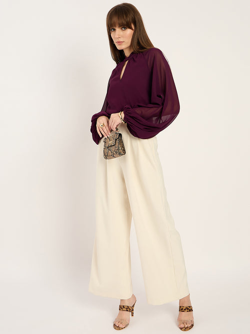 Wine Front Gather Detail Top