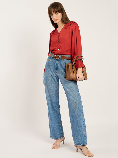 Rust Dual Button Detailing Top