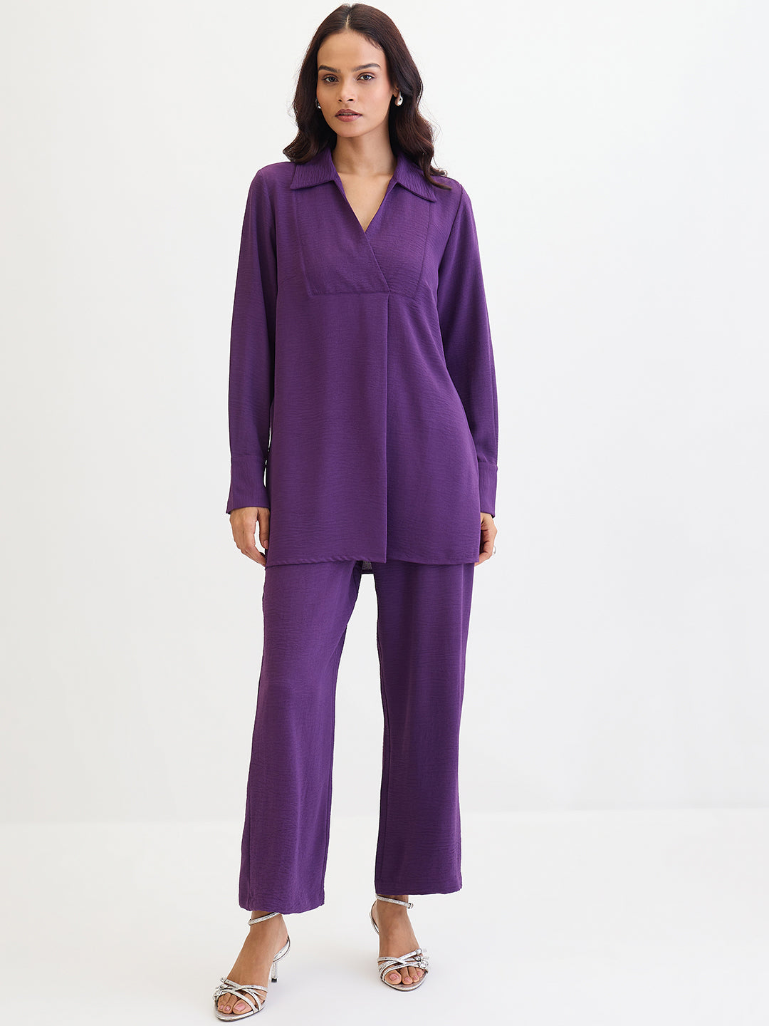 Deep Purple Yoke Detail Co-Ord