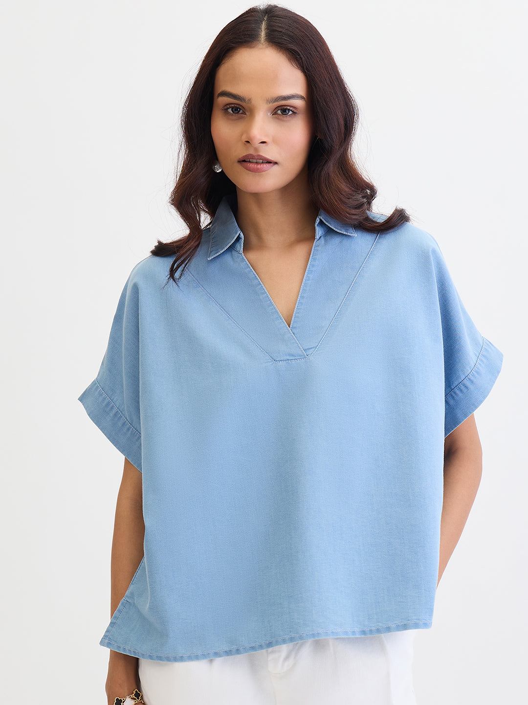 Light Blue Denim Top