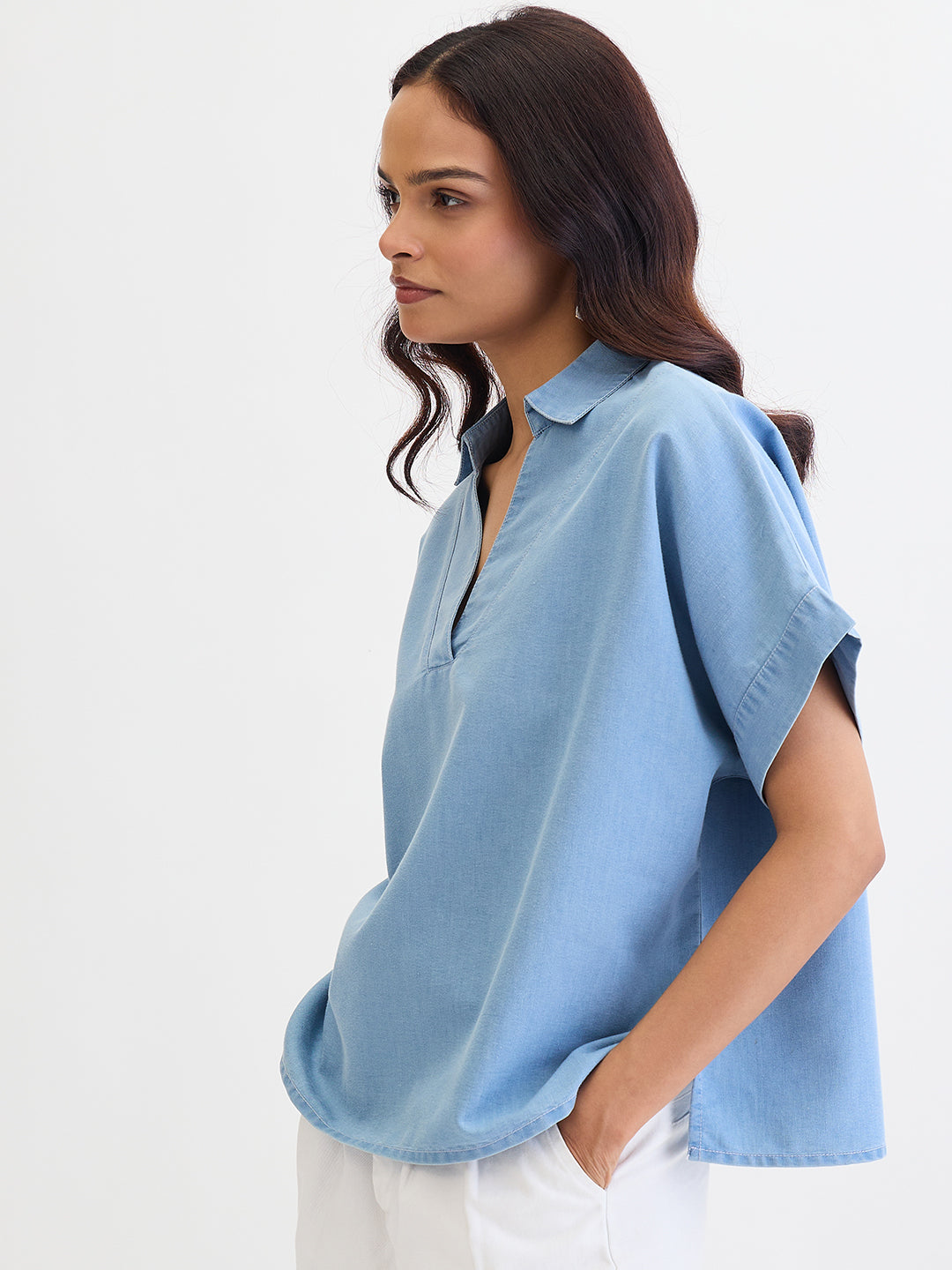 Light Blue Denim Top