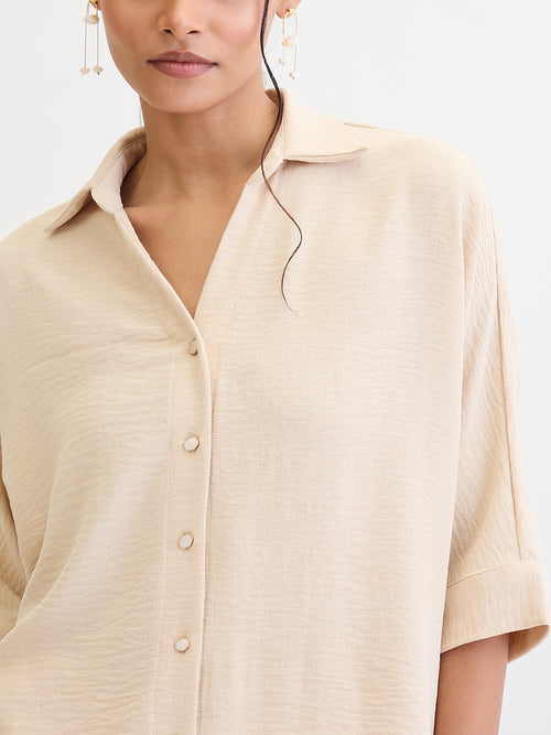 Cream Kimono Shirt Co-Ord