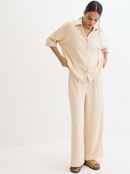 Cream Kimono Shirt Co-Ord