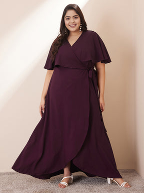 Wine Wrap Formal Maxi Dress