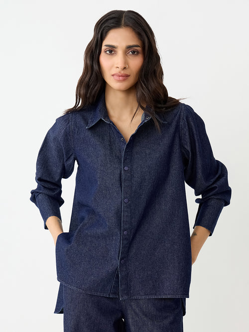 DenimClassic Navy High Low Shirt
