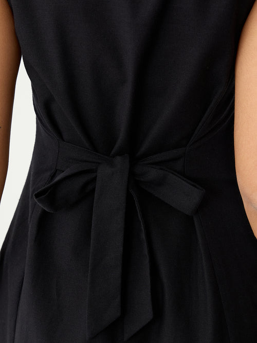 LinenLite Black Mini Dress