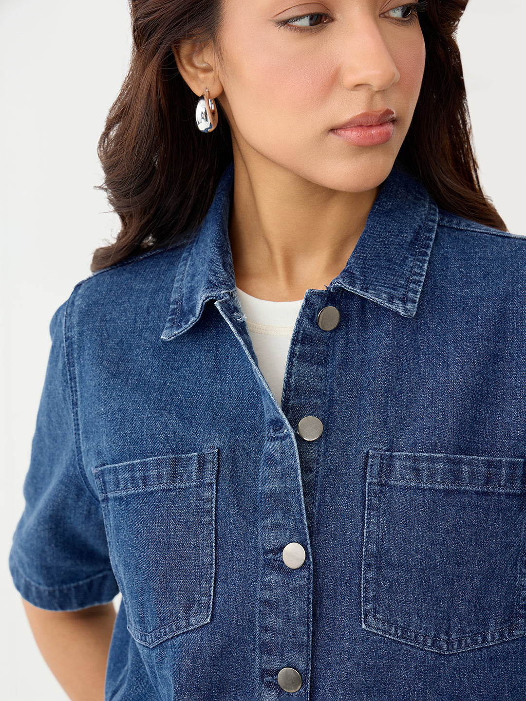 DenimClassic Mid Blue Half Sleeves Shirt