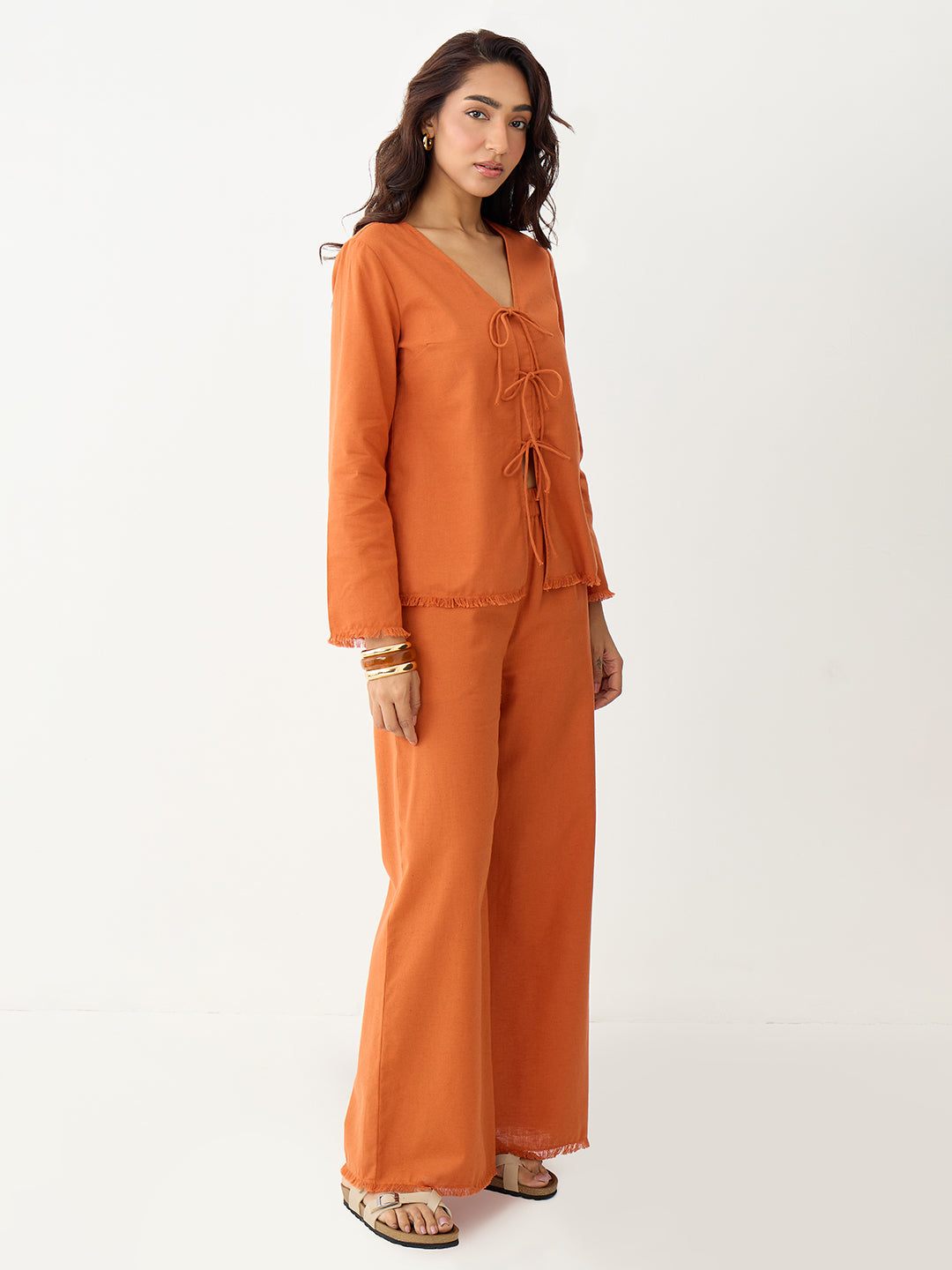 LinenLite Rust Tie-up Co-ord