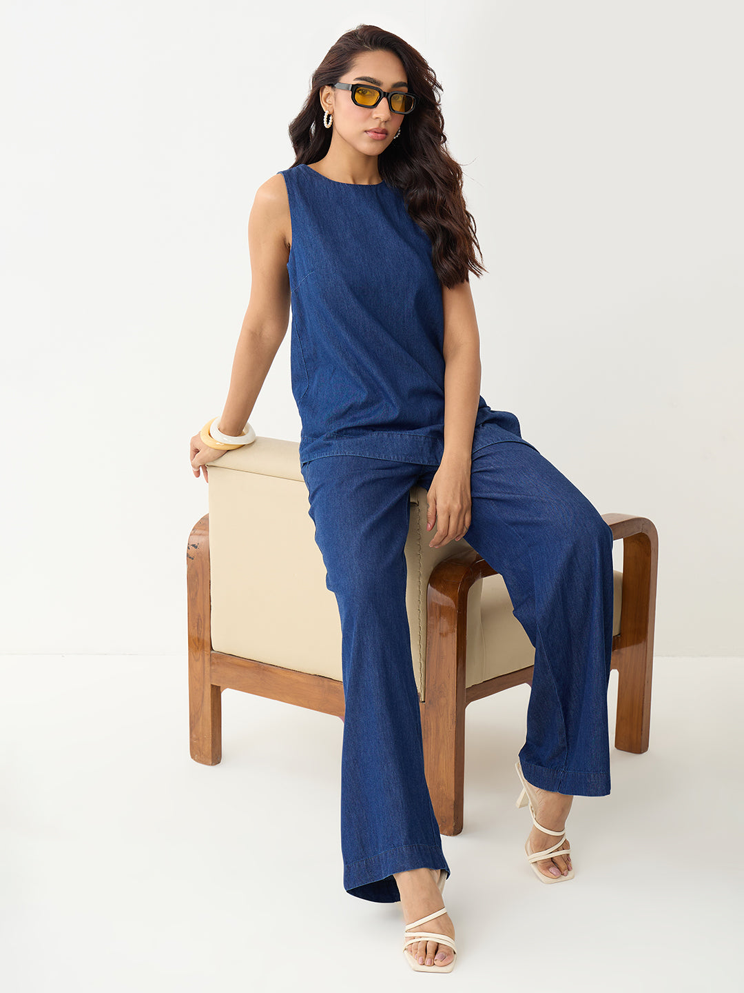 DenimLite Navy Asymmetric Co-ord