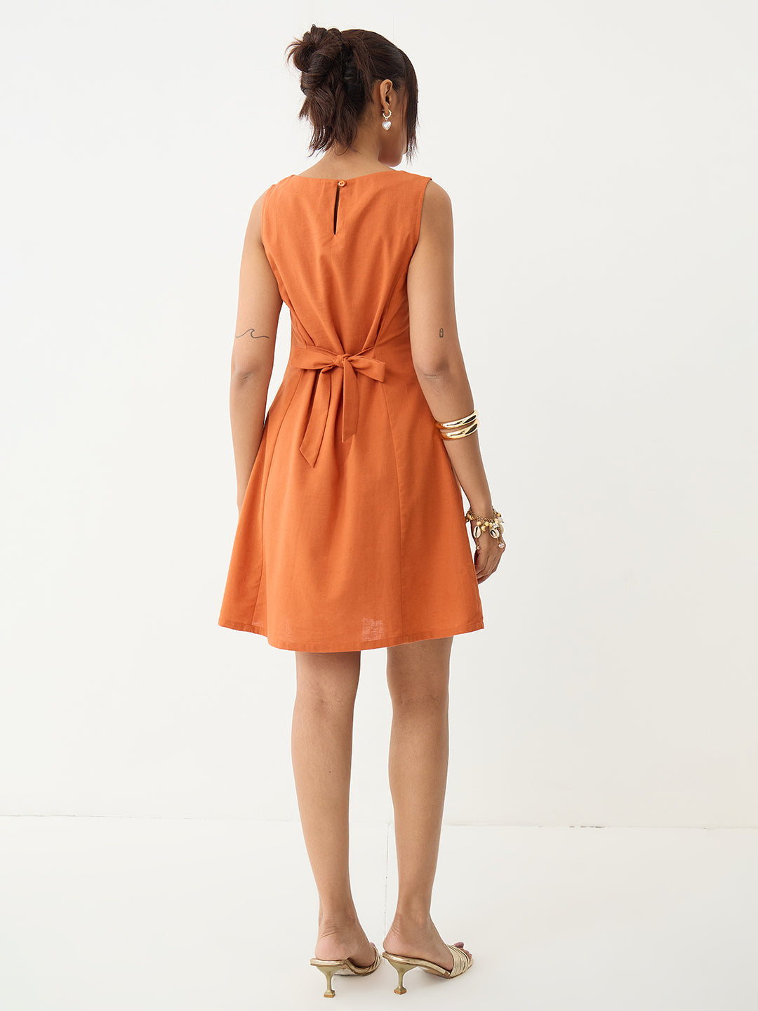 LinenLite Rust Mini Dress