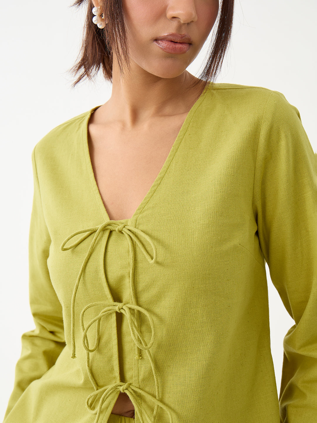 LinenLite Citrine Green Tie-up Co-ord