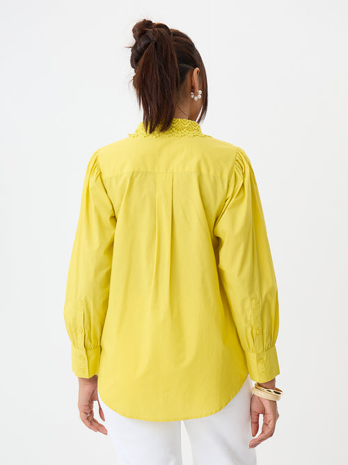 PaperLite Poplin Citrine Lace Detail Shirt
