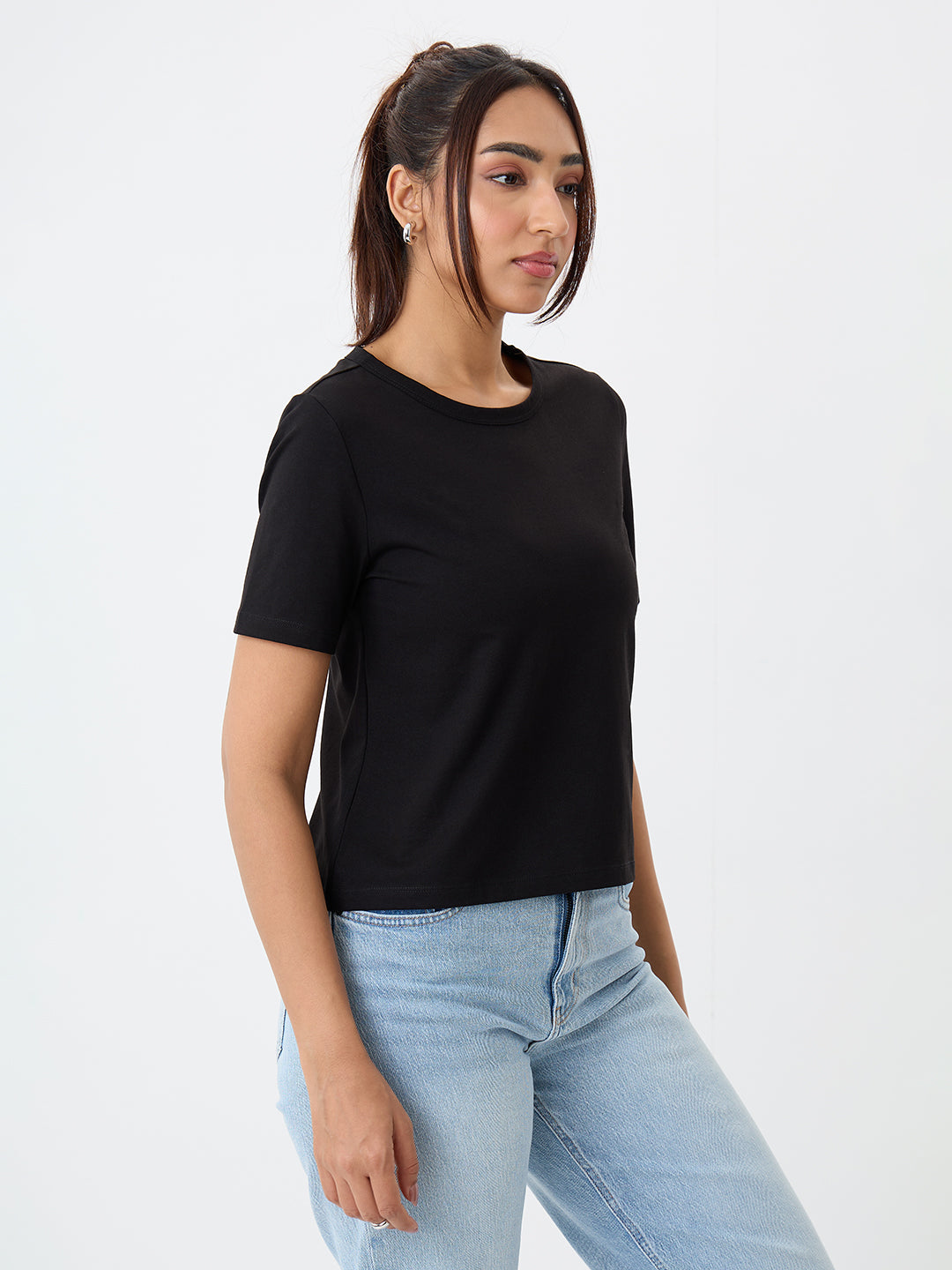 True Stretch Black Baby Tee