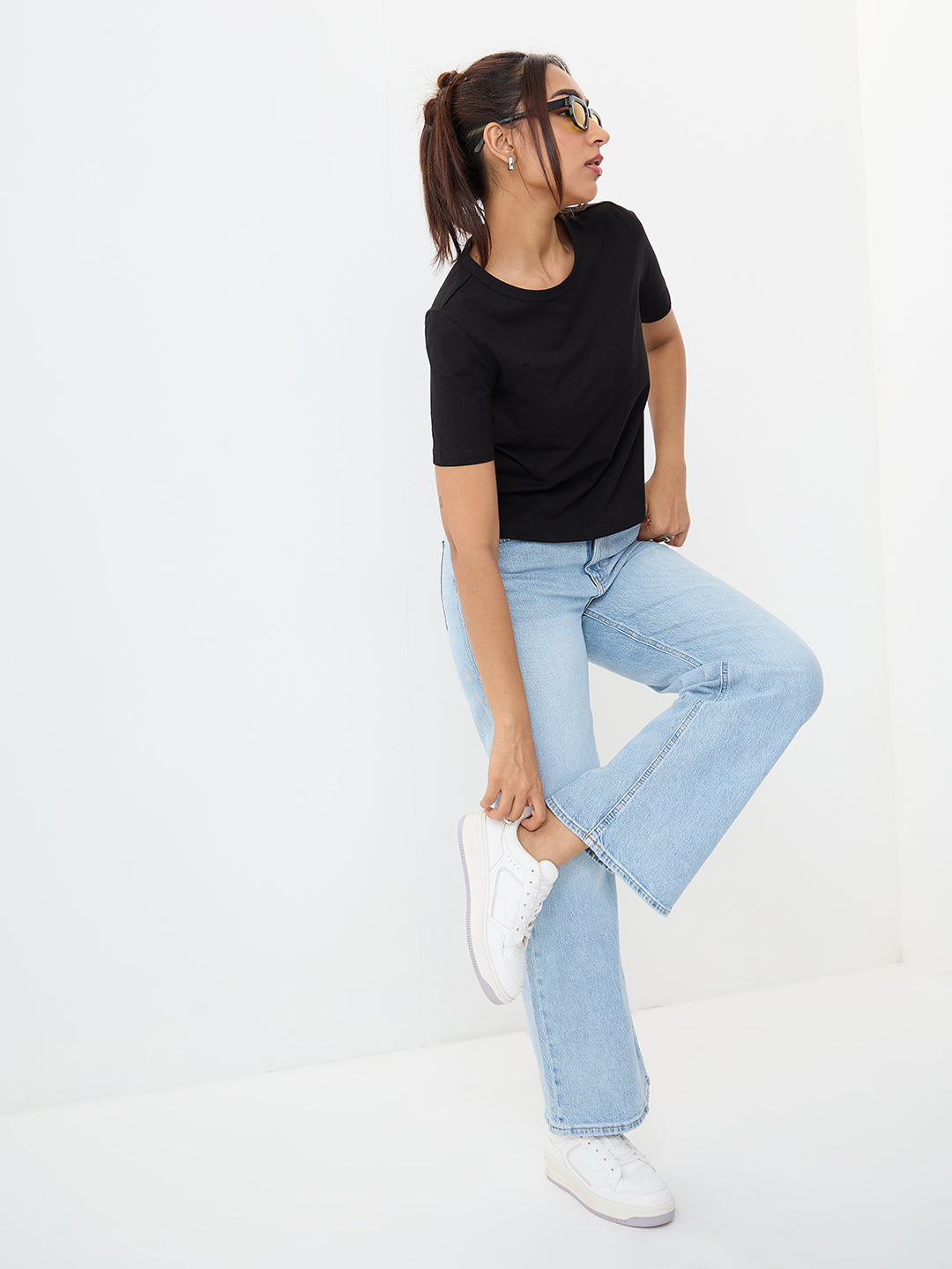 True Stretch Black Baby Tee