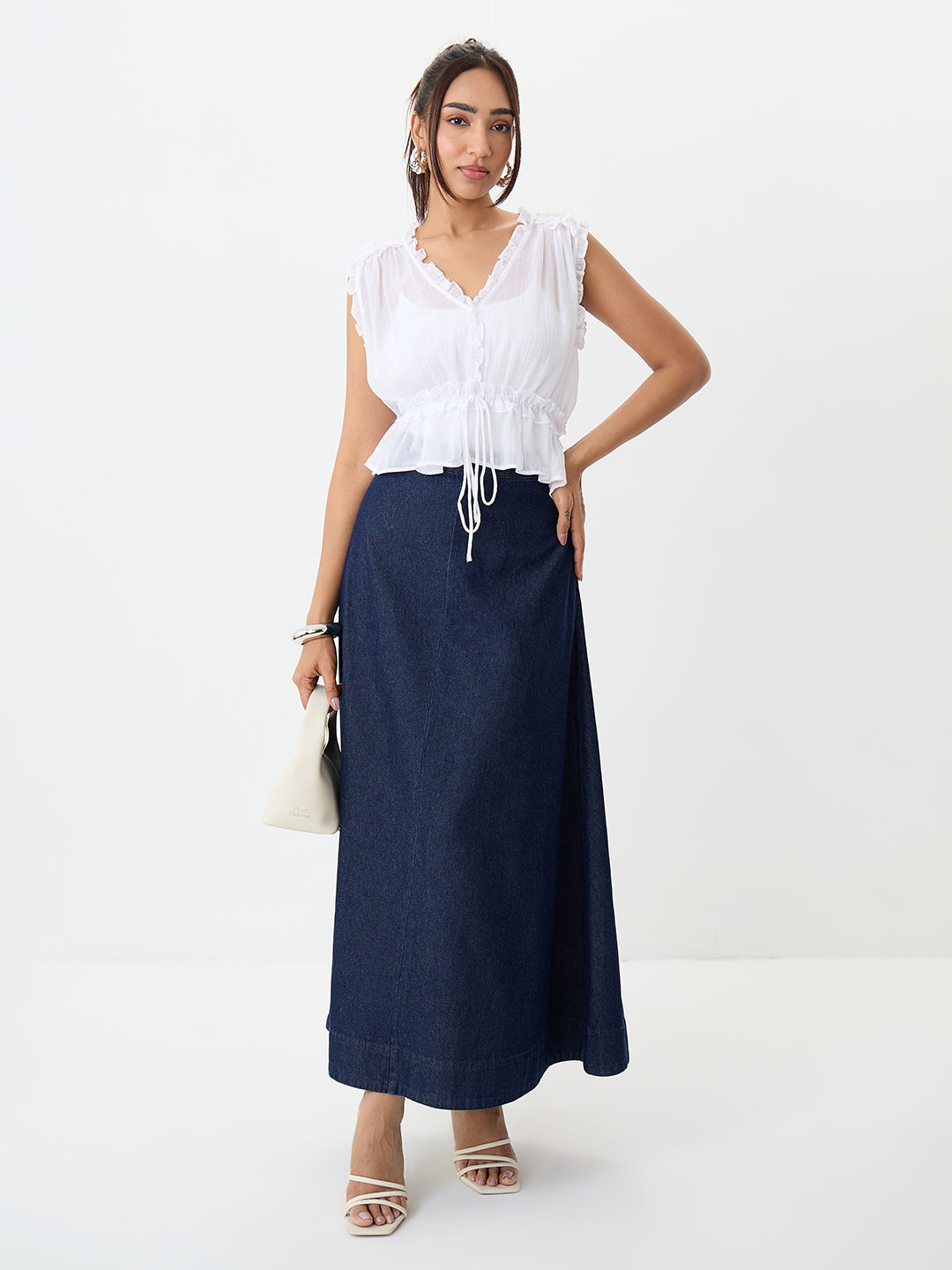 Denimclassic Navy A-Line Maxi Skirt