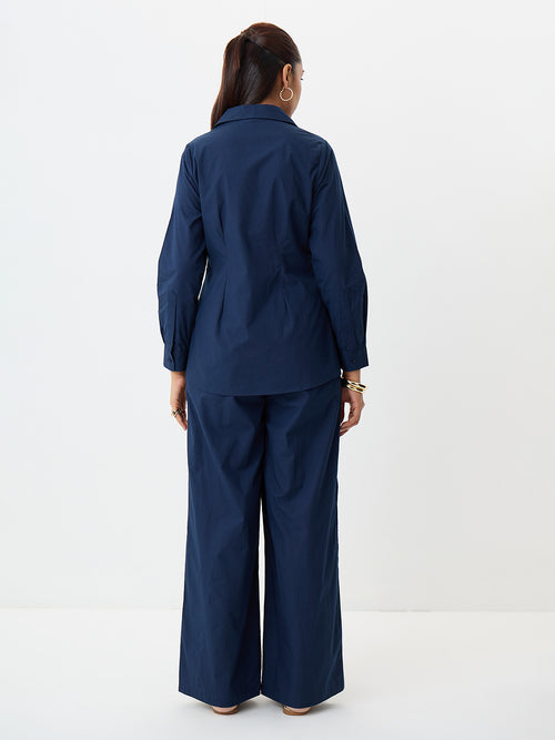 Navy Poplin Tunic And Pants Co-Ord