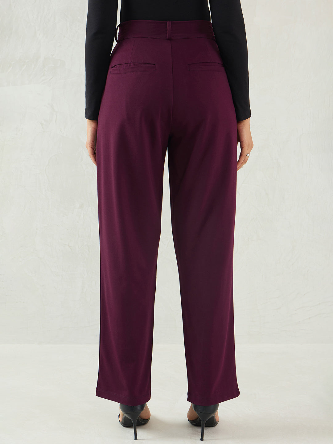 Wine Knit Trouser