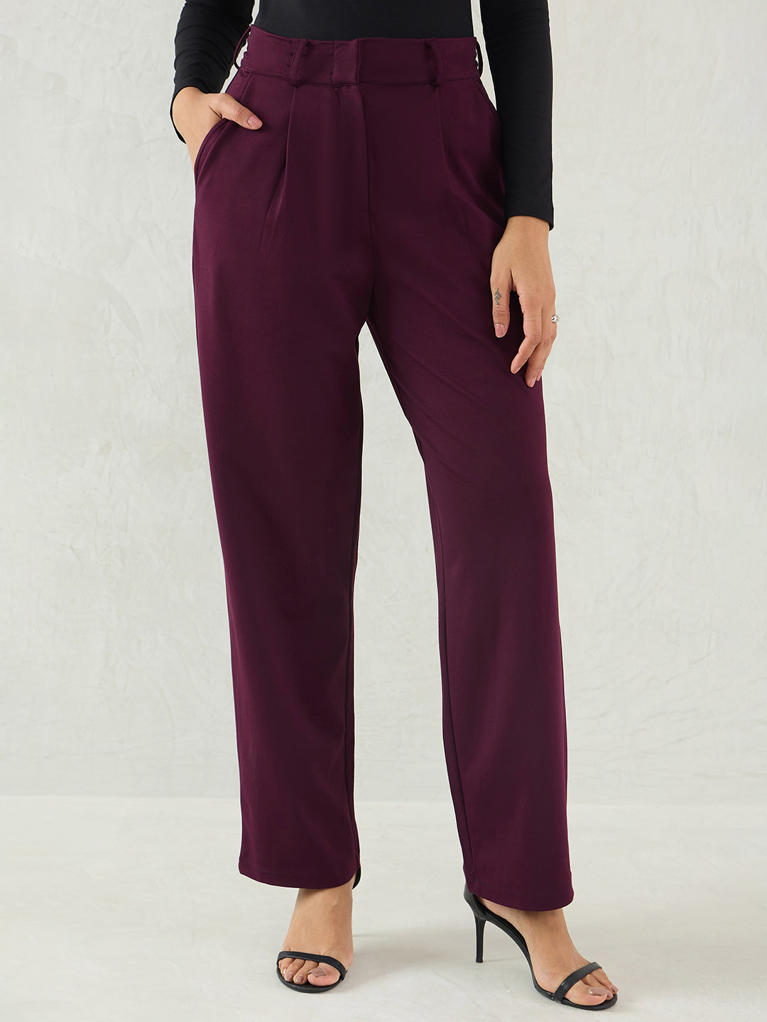 Wine Knit Trouser